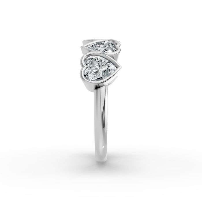 Heart Shape Diamond Anniversary Band in Gold