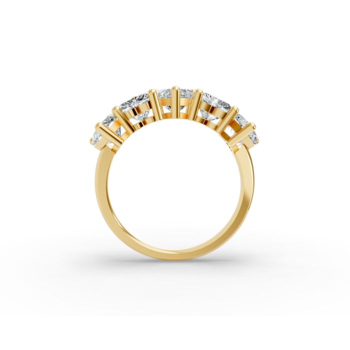 Heart Shape Diamond Anniversary Band in Gold