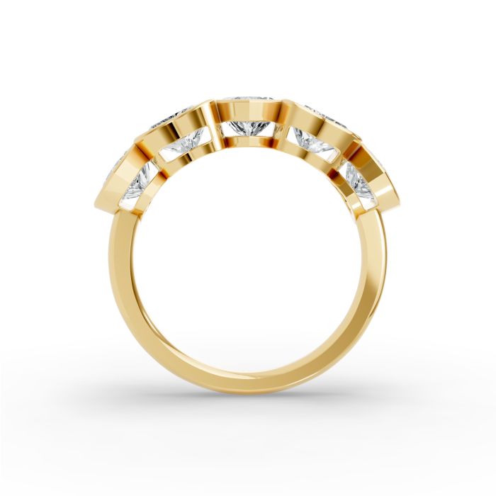 Heart Shape Diamond Anniversary Band in Gold