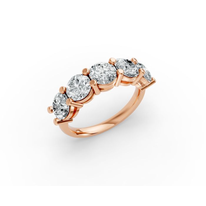 Round Shape Diamond Anniversary Band in Gold