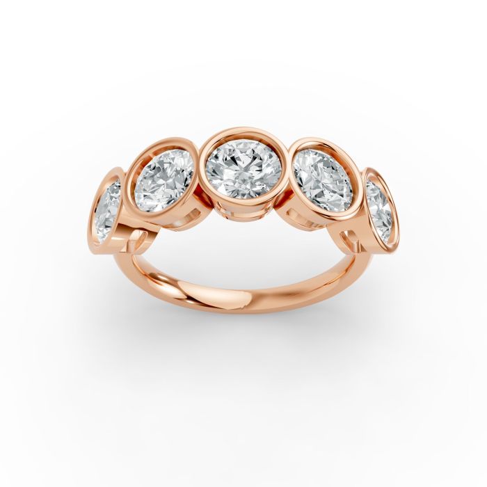 Round Shape Diamond Anniversary Band in Gold