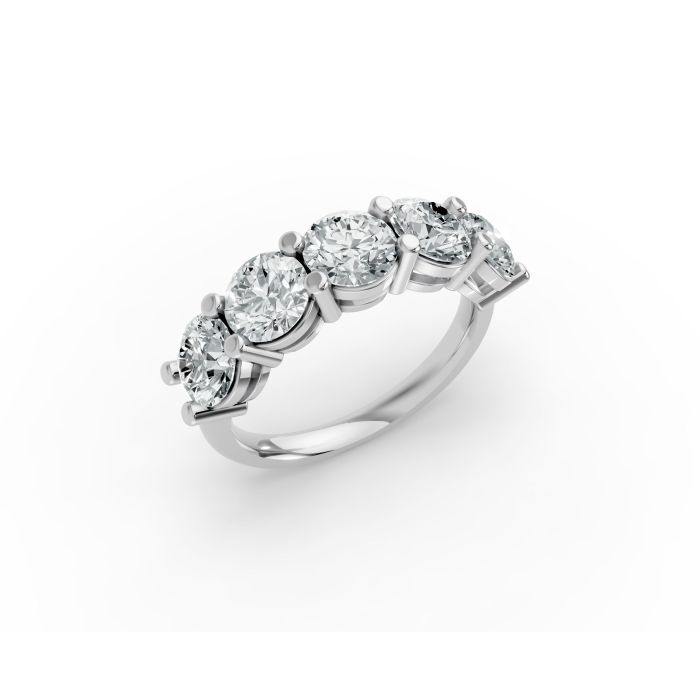Round Shape Diamond Anniversary Band in Gold