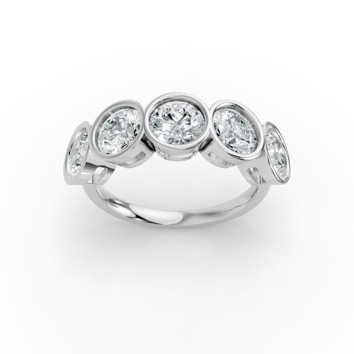 Round Shape Diamond Anniversary Band in Gold
