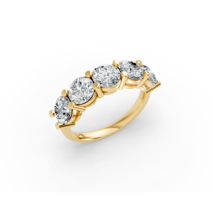 Round Shape Diamond Anniversary Band in Gold