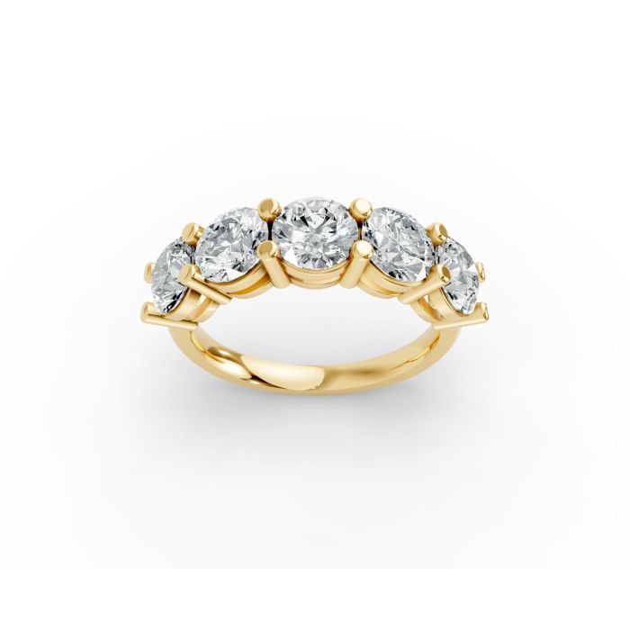 Round Shape Diamond Anniversary Band in Gold