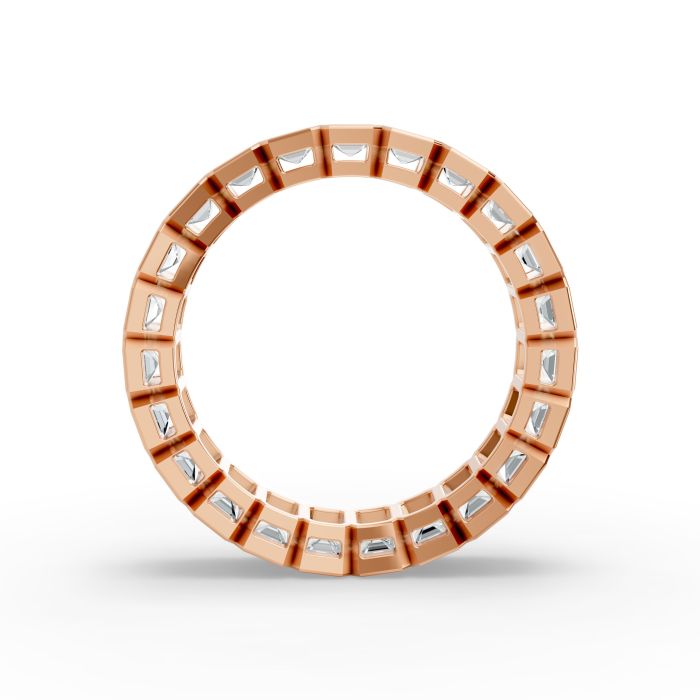 Emerald Shape Diamond Eternity Bands in Gold