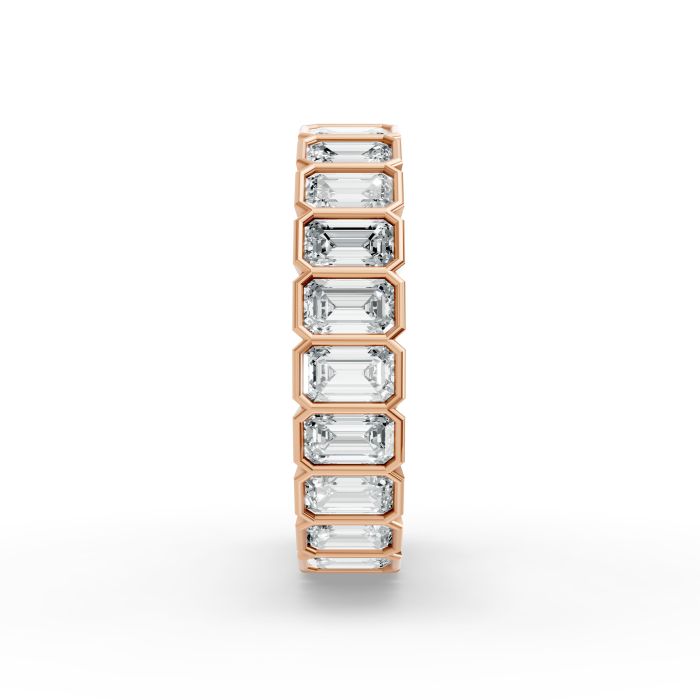 Emerald Shape Diamond Eternity Bands in Gold