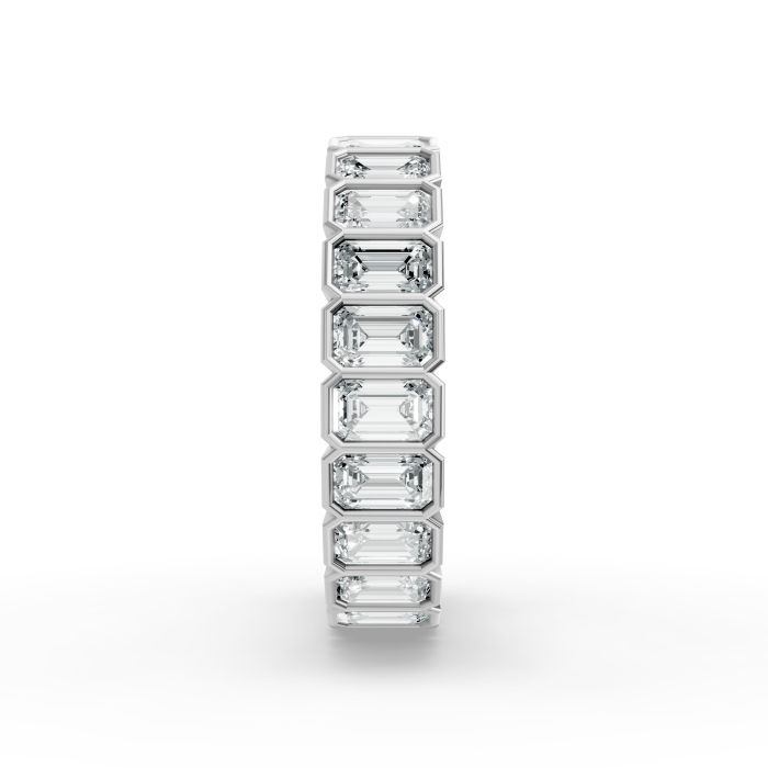 Emerald Shape Diamond Eternity Bands in Gold