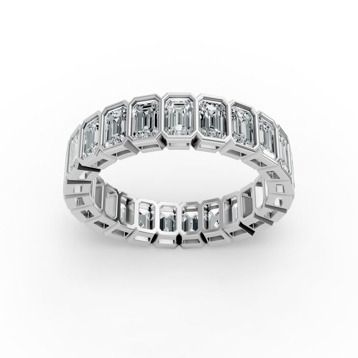 Emerald Shape Diamond Eternity Bands in Gold