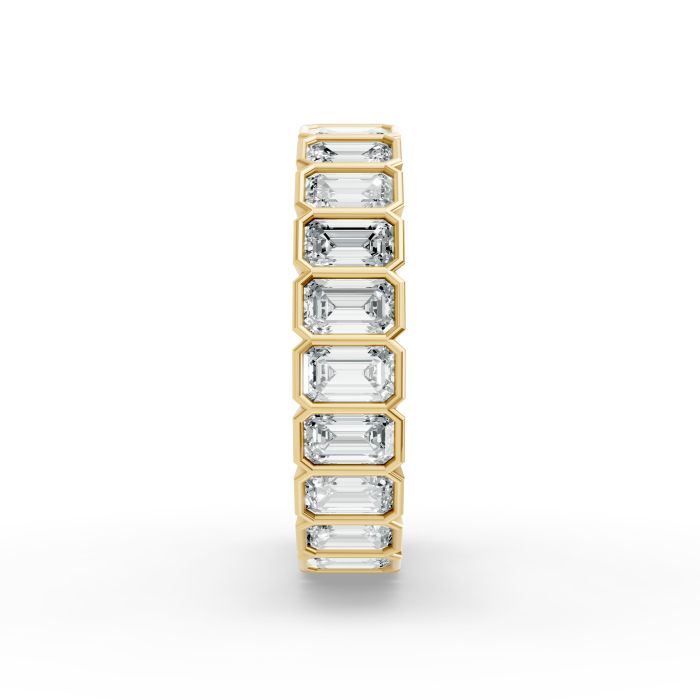 Emerald Shape Diamond Eternity Bands in Gold