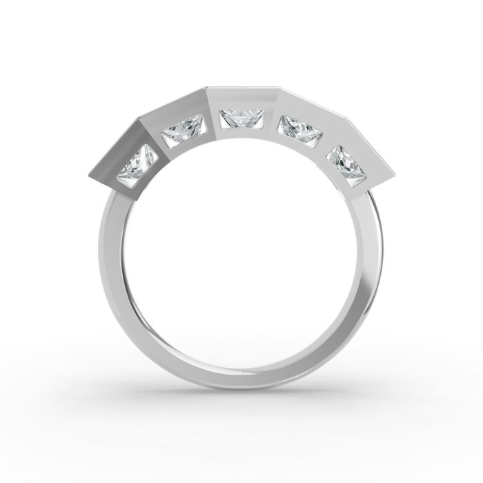 Princess Shape Diamond Anniversary Band in Gold