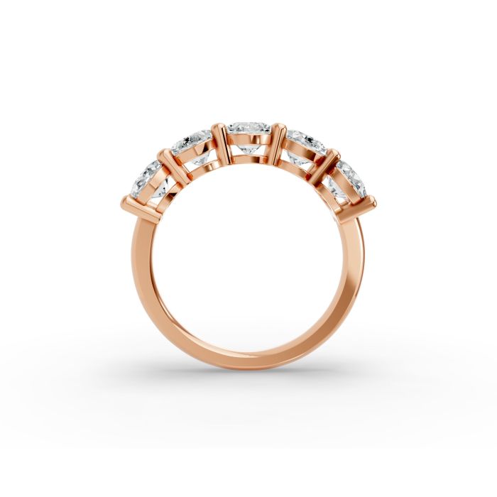 Oval Shape Diamond Anniversary Band in Gold