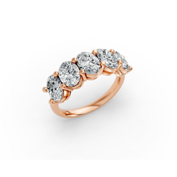 Oval Shape Diamond Anniversary Band in Gold