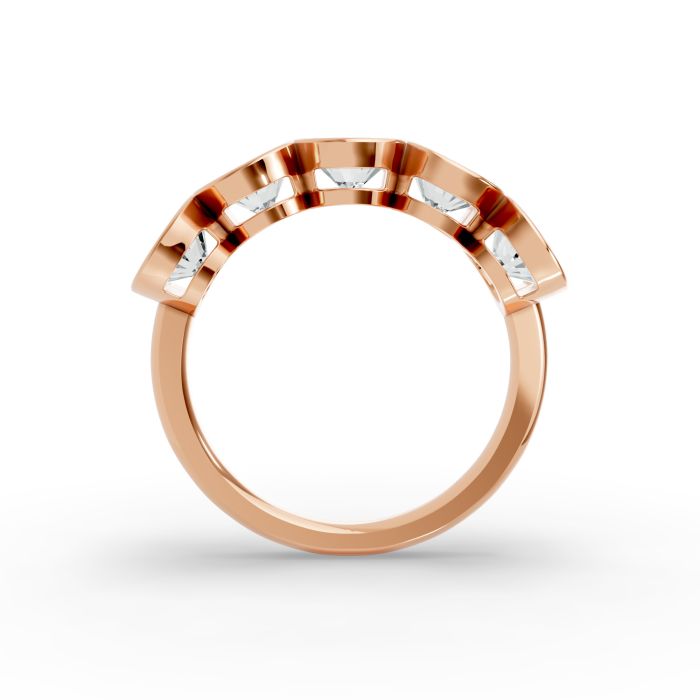 Oval Shape Diamond Anniversary Band in Gold