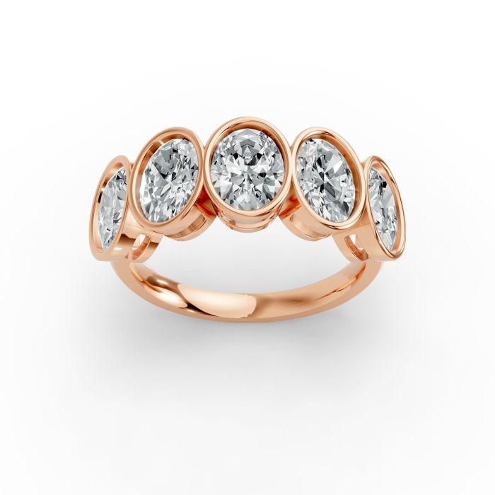Oval Shape Diamond Anniversary Band in Gold
