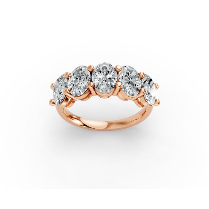 Oval Shape Diamond Anniversary Band in Gold