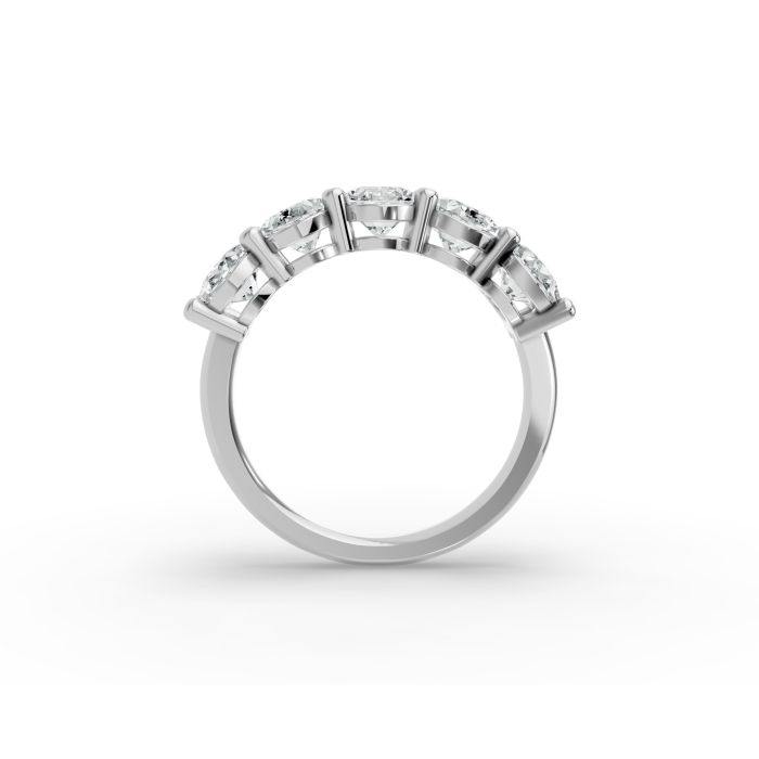 Oval Shape Diamond Anniversary Band in Gold