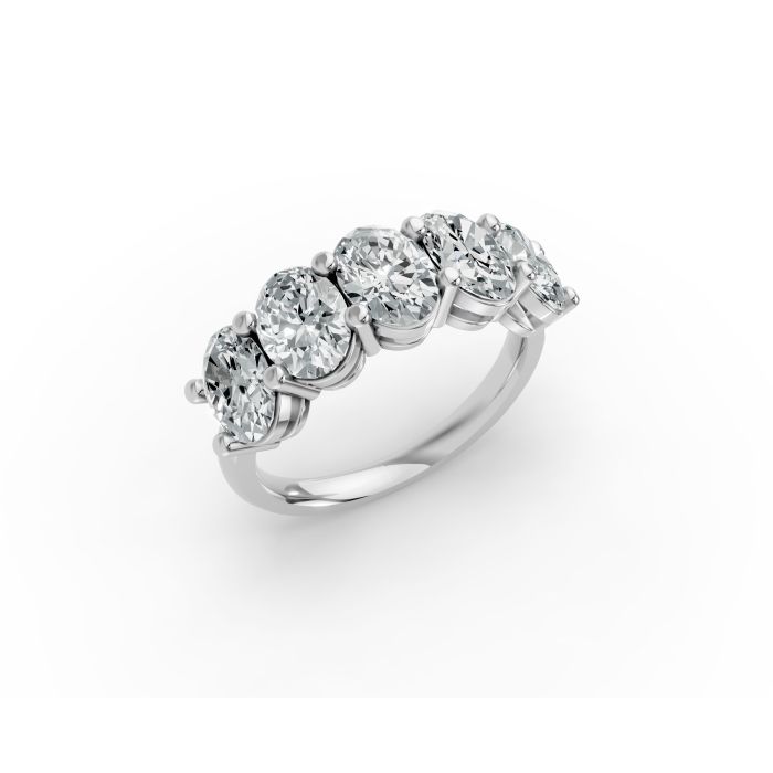 Oval Shape Diamond Anniversary Band in Gold