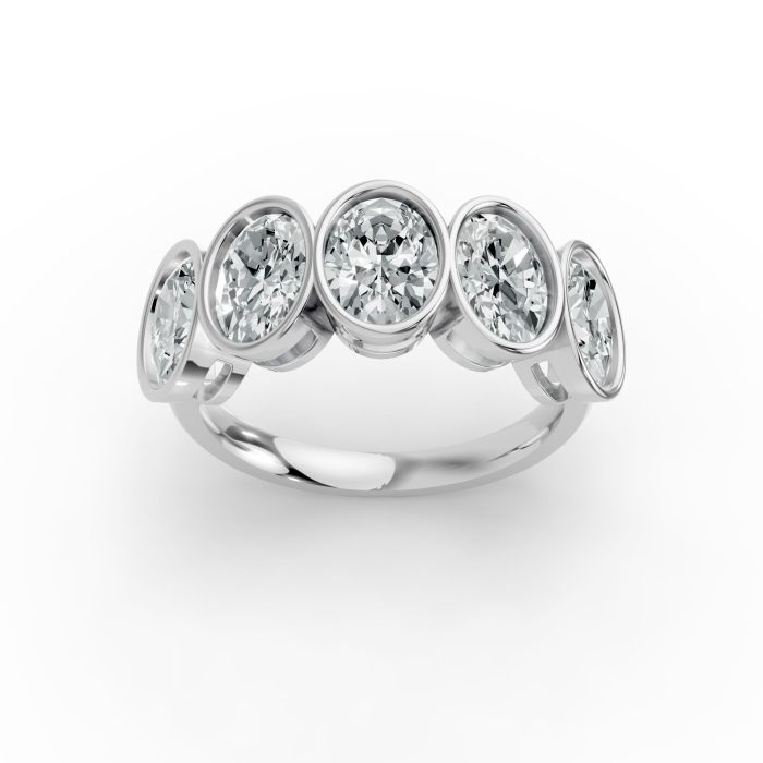 Oval Shape Diamond Anniversary Band in Gold