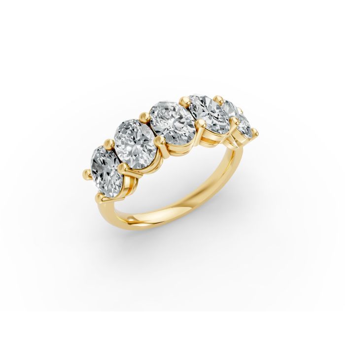 Oval Shape Diamond Anniversary Band in Gold