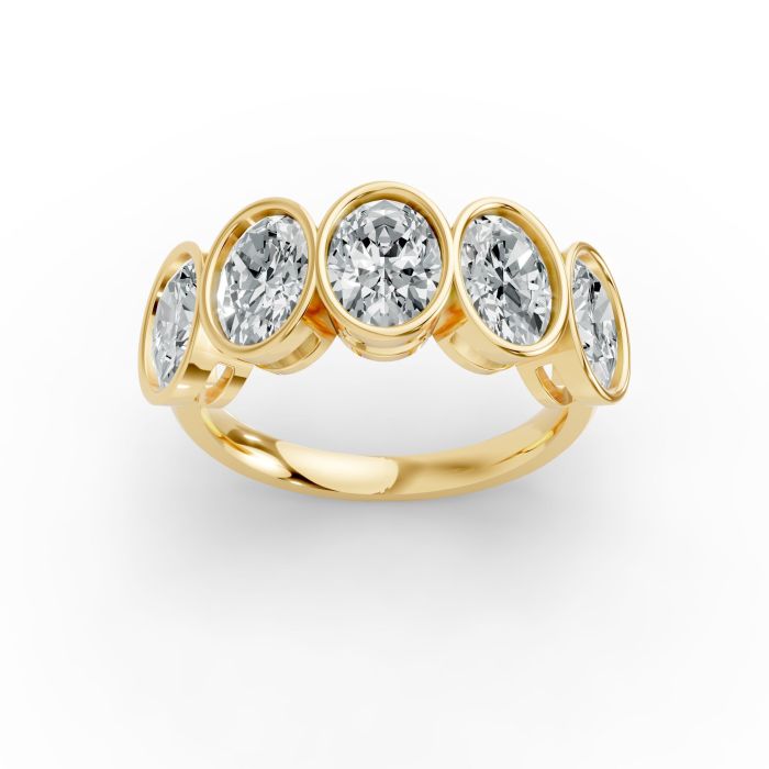 Oval Shape Diamond Anniversary Band in Gold