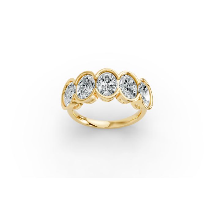 Oval Shape Diamond Anniversary Band in Gold