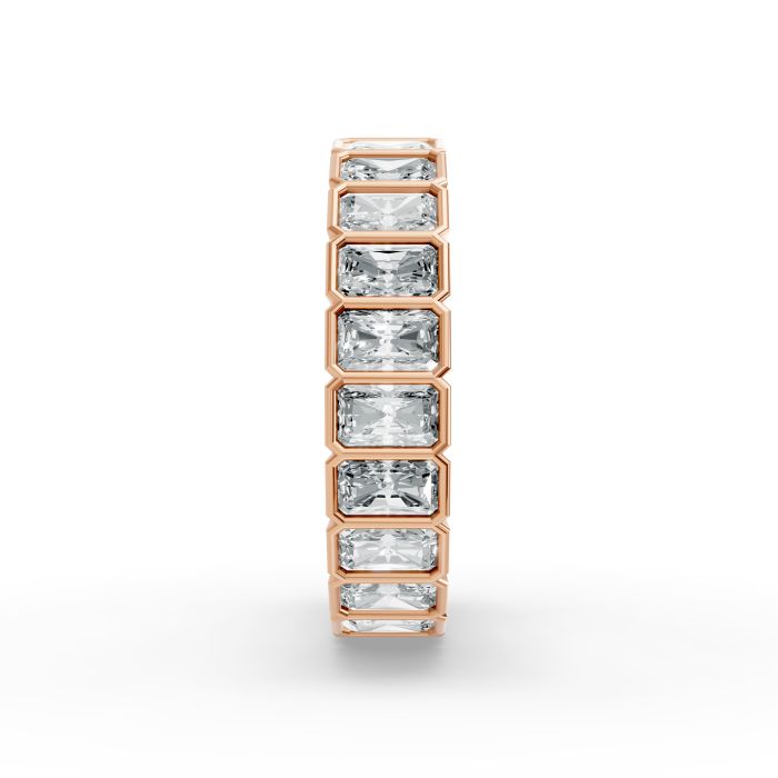 Radiant Shape Diamond Eternity Bands in Gold