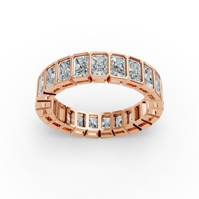 Radiant Shape Diamond Eternity Bands in Gold
