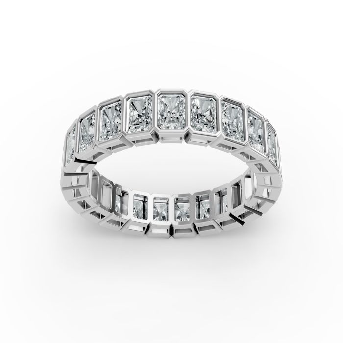 Radiant Shape Diamond Eternity Bands in Gold