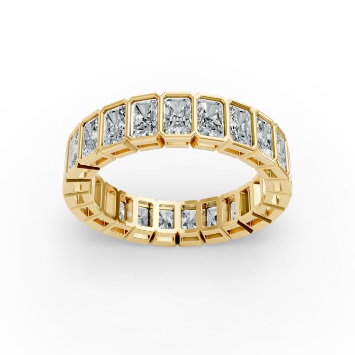 Radiant Shape Diamond Eternity Bands in Gold