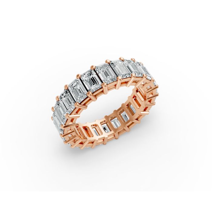 Emerald Shape Diamond Eternity Bands in Gold