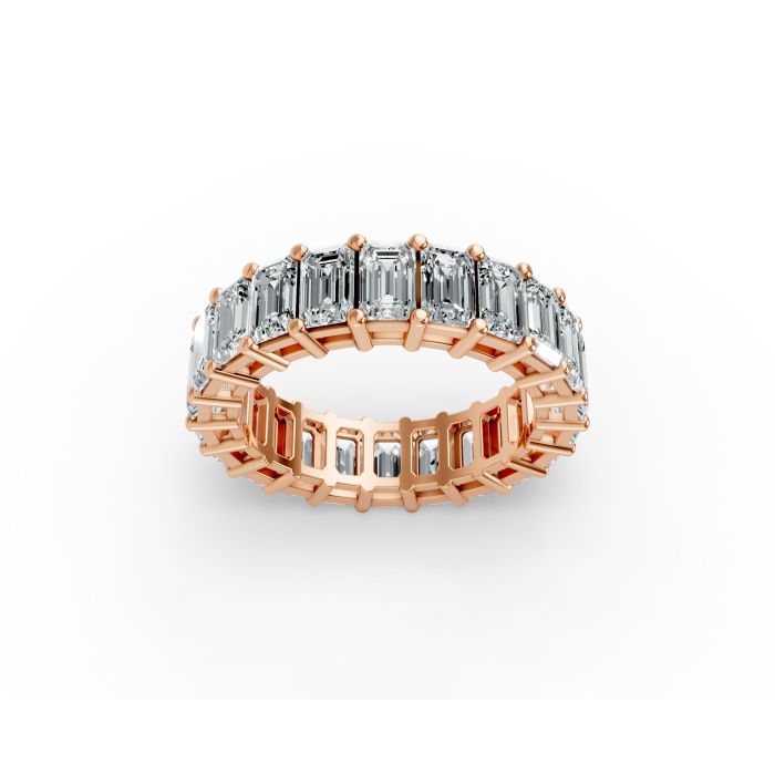Emerald Shape Diamond Eternity Bands in Gold