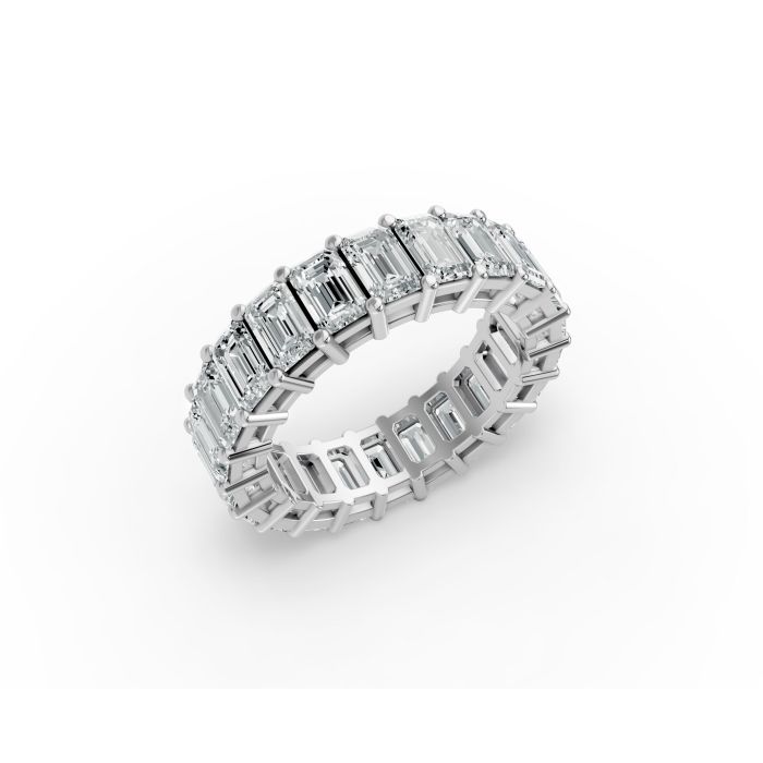 Emerald Shape Diamond Eternity Bands in Gold
