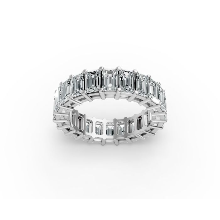 Emerald Shape Diamond Eternity Bands in Gold
