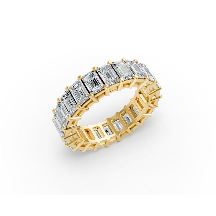 Emerald Shape Diamond Eternity Bands in Gold