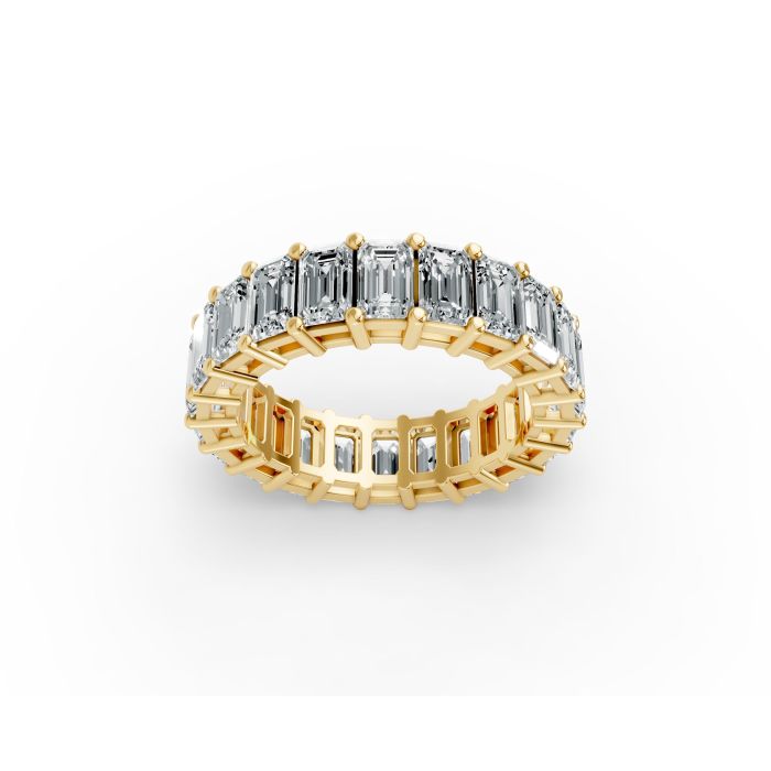 Emerald Shape Diamond Eternity Bands in Gold