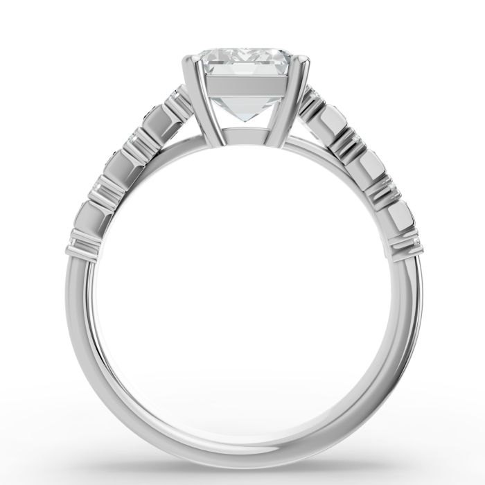 Emerald Shape Diamond Bridal Ring in Gold