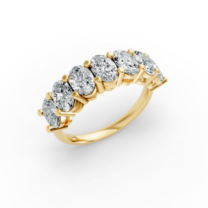 Oval Shape Diamond Anniversary Band in Gold