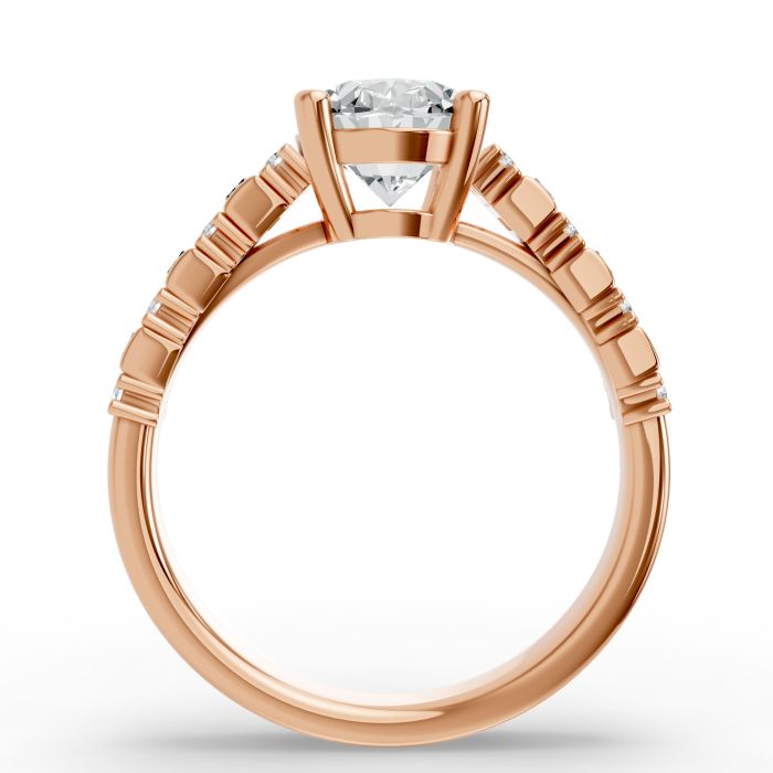 Oval Shape Diamond Bridal Ring in Gold