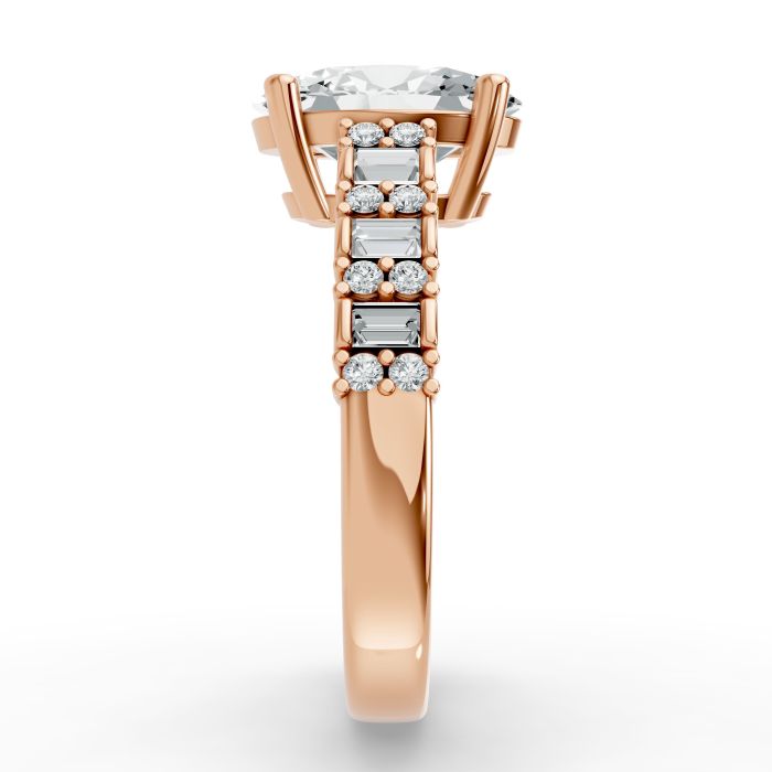 Oval Shape Diamond Bridal Ring in Gold