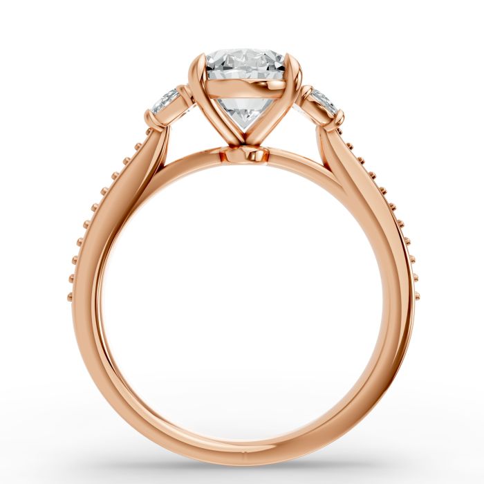 Oval Shape Diamond Bridal Ring in Gold