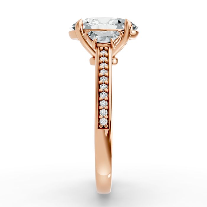 Oval Shape Diamond Bridal Ring in Gold