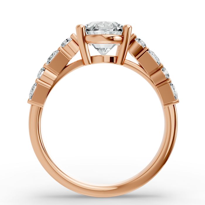 Oval Shape Diamond Bridal Ring in Gold