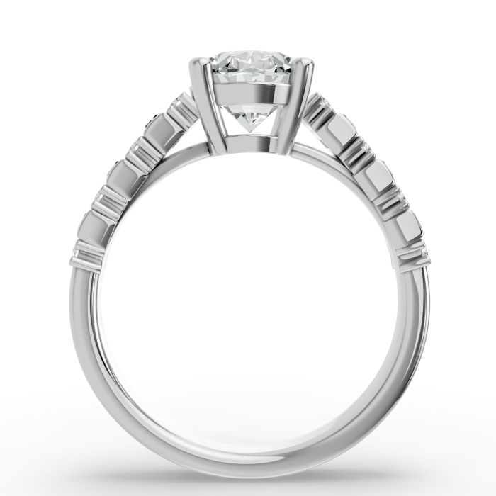 Oval Shape Diamond Bridal Ring in Gold