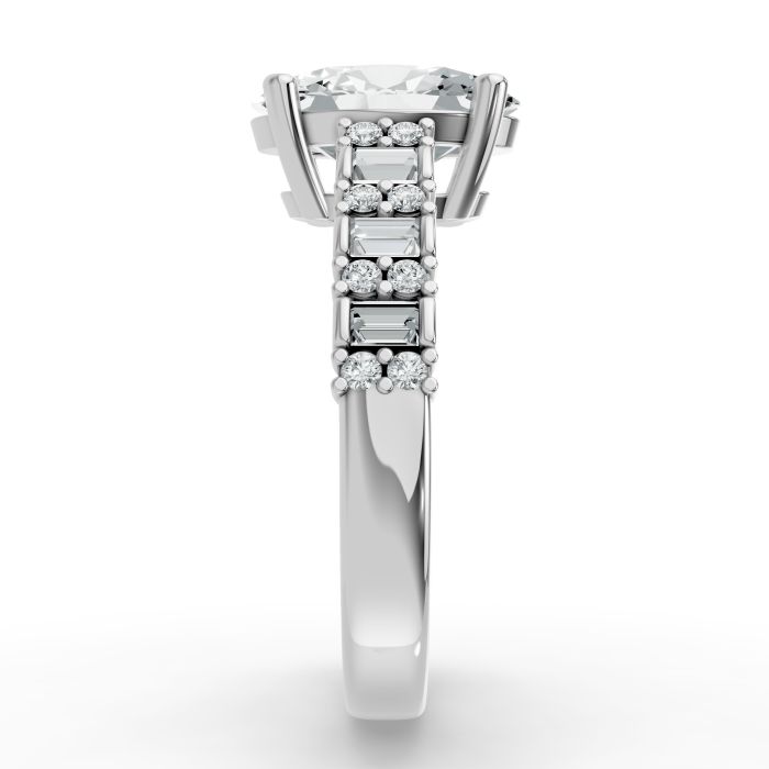 Oval Shape Diamond Bridal Ring in Gold