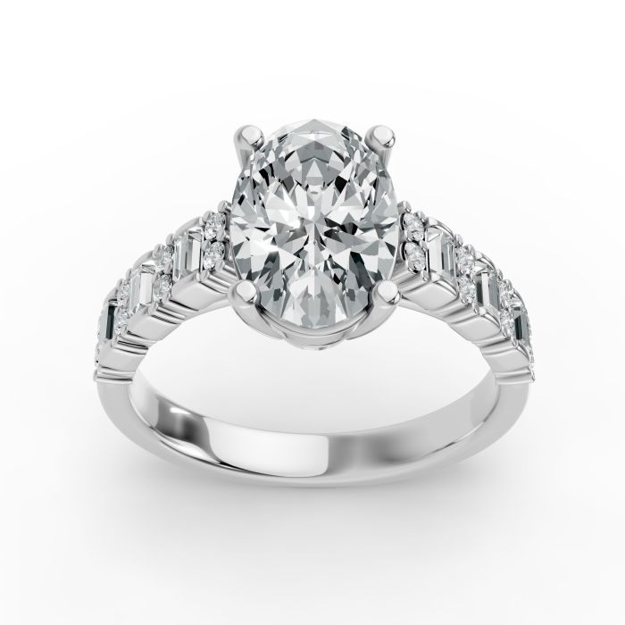 Oval Shape Diamond Bridal Ring in Gold