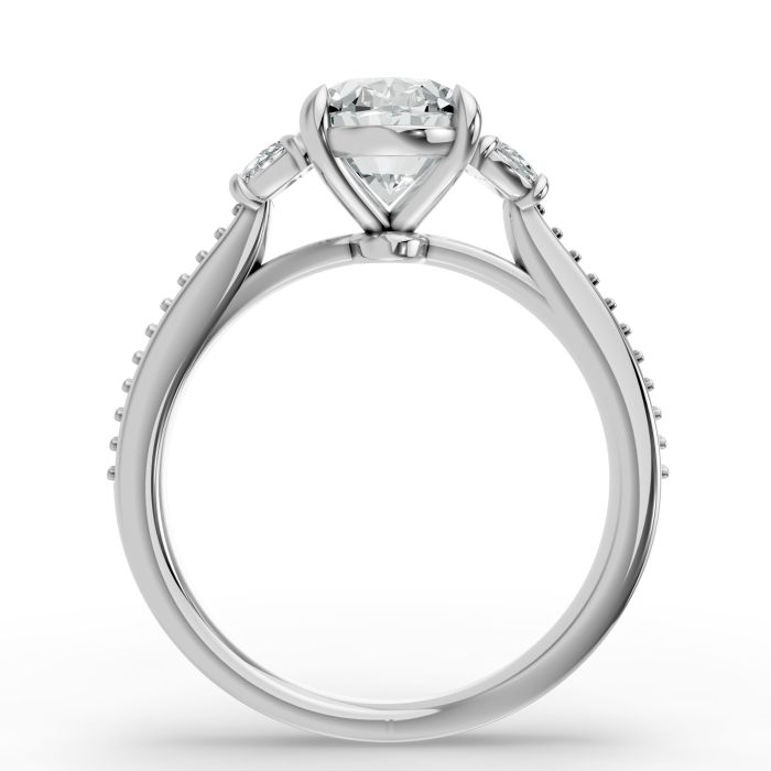 Oval Shape Diamond Bridal Ring in Gold