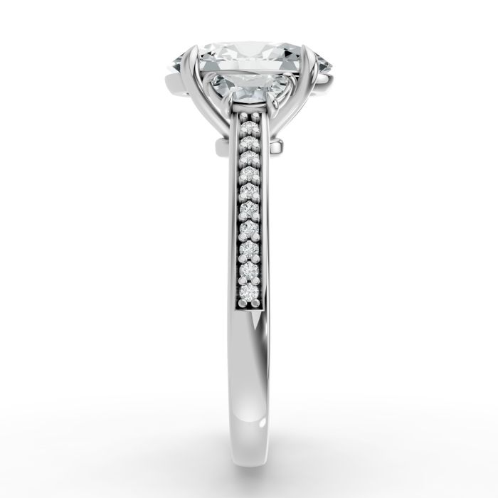 Oval Shape Diamond Bridal Ring in Gold