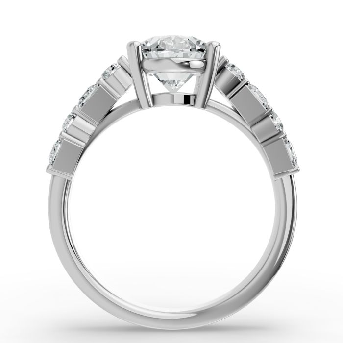 Oval Shape Diamond Bridal Ring in Gold