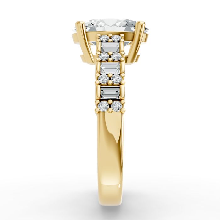 Oval Shape Diamond Bridal Ring in Gold